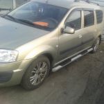 Защита порогов "Труба с проступью" 76мм для лада ларгус Защита порогов "Труба с проступью" 76мм для лада ларгус